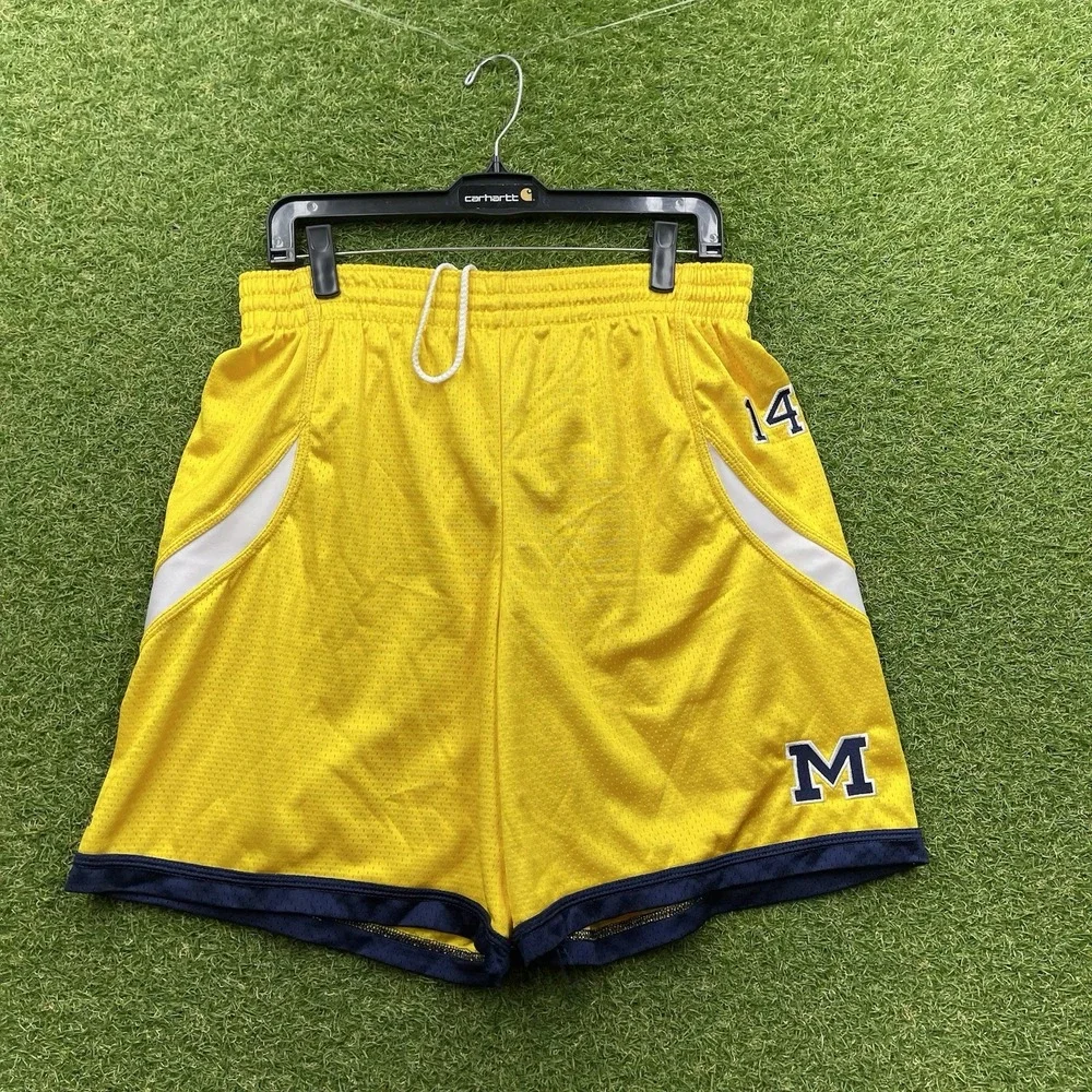 Michigan Wolverines Adidas Shorts Mens Large Team Issued Basketball Y2K